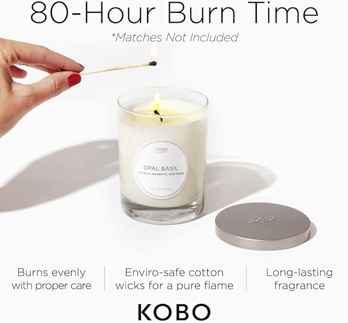 KOBO Pamplemousse Candle (11 oz) | | 100% Pure Soy Candle | All Natural Scented Candle, Hand-Poured in USA | 80 Hour Long Burning Candles | Scented Candles for Home