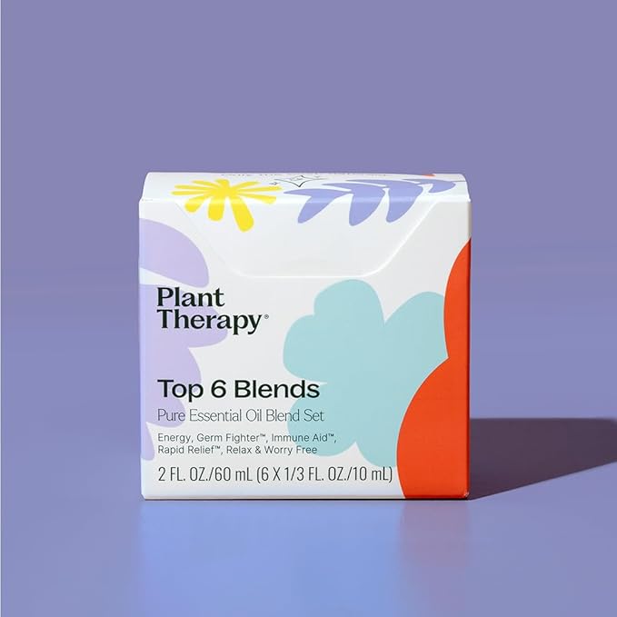 Plant Therapy Essential Oil Blends Set, Top 6 Most Popular, 10 mL (1/3 oz) Each, 100% Pure, Undiluted, Great for Essential Oil Diffusers or Body Care Creations