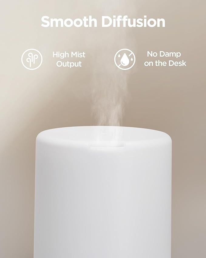 InnoGear 300ML Essential Oil Diffuser, Premium 5-in-1 Ultrasonic Aromatherapy Diffusers Scent Humidifier Aroma Diffuser Vaporizer Auto-Off Timer for Room Office Home, Basic White, Medium