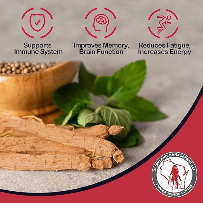 Dairyland Management LLC 100% Authentic Korean Red Panax Ginseng Capsules -500 mg. Potent Ground Ginseng Root Extract Powder - No Fillers, Binders or Other Additives. (150 ct)