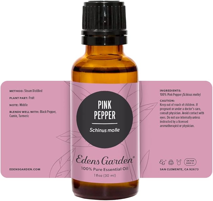 Edens Garden Pink Pepper Essential Oil- 100% Pure Premium Grade, Undiluted, Natural, Therapeutic, Aromatherapy, The Best for Diffuser, Candle, Laundry, Humidifiers 30 ml (1 fl oz)