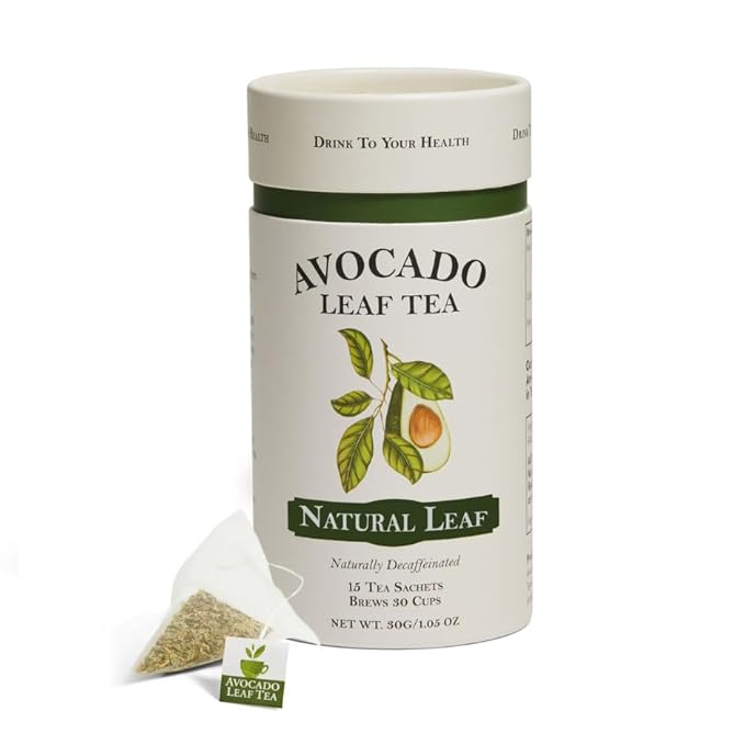 Avocado Leaf Tea – Caffeine-Free Herbal – Smooth, Antioxidant-Rich Wellness Tea – Hot or Cold Brew – All Natural, Non-GMO – 15 Biodegradable Pyramid Sachets