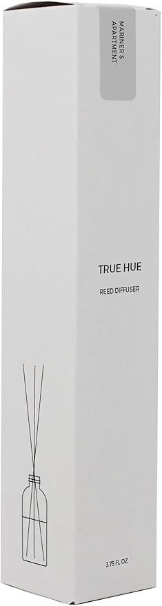 Luxury Reed Diffuser| True Hue | 3.75 fl oz | Glass and Rattan | Lasts for 2-3 Months | Fragrance Diffusers for Home | Handmade in USA (Mariner's Apartment)