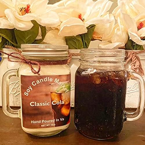 Soy Scented Candles | Handmade & Highly Aromatic Candles Burns Upto 85 Hours in Glass Jar - Perfect for Home Decor, Wedding, Birthday, Dinner (Classic Cola, 12 oz)