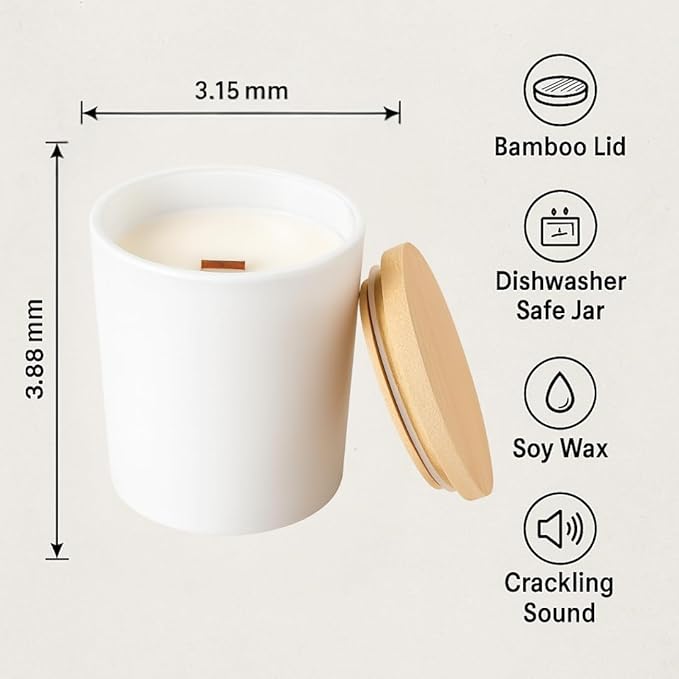 Sea Salt & Orchid Scented Candle – 7 oz Natural Soy Wax Candle with Wooden Wick & Wooden Gift Box, Fresh Ocean & Floral Aromatherapy Candle for Self-Care, Valentine’s Day & Spring-Summer
