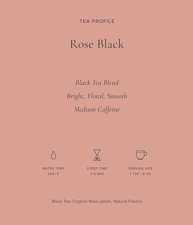 Art of Tea | Rose Black 2.5oz | Naturally Caffeinated Rose Tea | Artisan Loose Leaf Tea Tin