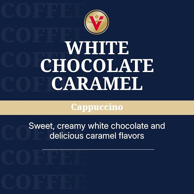 Victor Allen's Coffee White Chocolate Caramel Flavored Cappuccino, 42 Count, Single Serve Cups for Keurig K-Cup Brewers