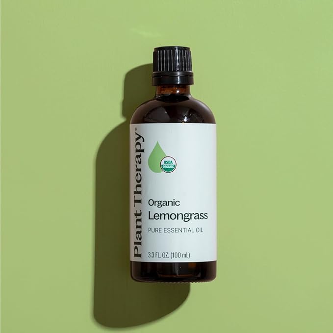 Plant Therapy Organic Lemongrass Essential Oil 100% Pure, USDA Certified Organic, Undiluted, Natural Aromatherapy, Therapeutic Grade 100 mL (3.3 oz)
