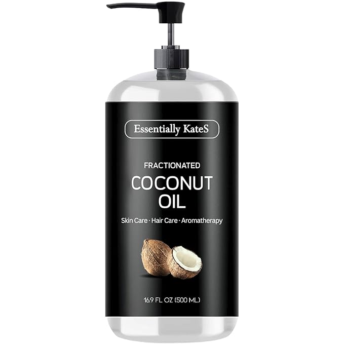 Essentially KateS Fractionated Coconut Oil - Body & Hair Carrier Oil, 16.9 Fl Oz (500ML), No Scent