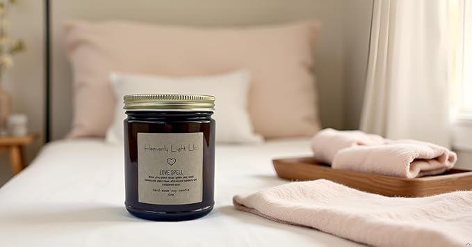 Heavenly Light LLC 100% Non-Toxic 9 oz Scented Soy Wax Candles (Love Spell)