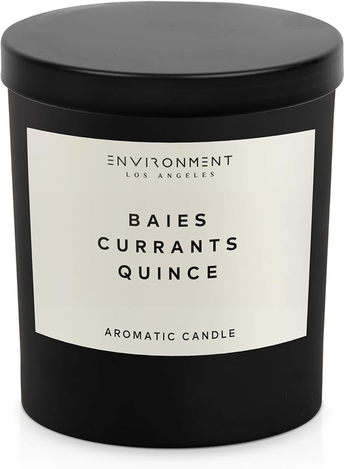 ENVIRONMENT Inspired by Designer Perfume DYPT Baies Candle, 8oz Luxury Coconut Apricot Wax Candles for Home (Baies | Currants | Quince) Home Fragrance Products, 1 Wick Candle, Vegan & Cruelty-Free