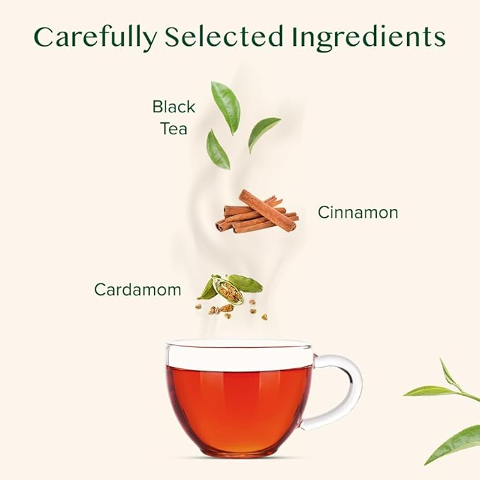 VAHDAM, Sweet Cinnamon Tea | 100 Tea Bags | 100% Natural Spices | Cinnamon Masala Chai Tea Recipe | Spiced Chai Tea Bag | Brew as Hot or Iced