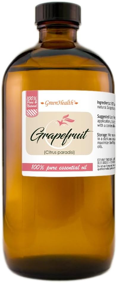 Grapefruit Essential Oil - 16 fl oz (473 ml) Amber Glass Bottle - 100% Pure Essential Oil - GreenHealth
