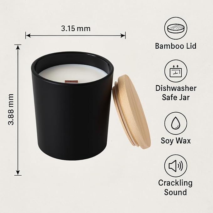 Apothecary Candle by Gift Paradise – 7 oz Soy Wax Candle with Wooden Wick in Premium Wooden Gift Box | Warm Amber, Musk & Herb Blend | Luxury Handmade Candle for Home & Holiday Décor