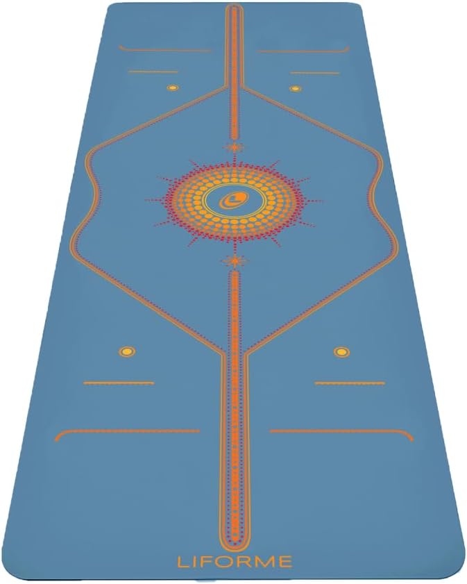 Liforme Printed Yoga Mat Collection - Free Yoga Bag Included - Patented Alignment System, Warrior-like Grip, Non-Slip, Eco-friendly, Sweat-resistant, Long, Wide and Thick for Comfort