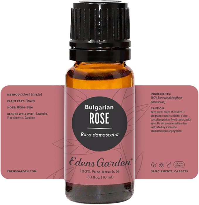 Edens Garden Rose- Bulgarian Absolute Essential Oil- 100% Pure Premium Grade, Undiluted, Natural, Therapeutic, Aromatherapy, The Best for Diffuser, Skin, Face, Hair 10 ml (.33 fl oz)