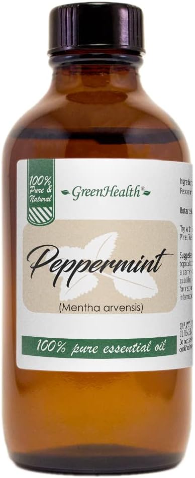 Peppermint Essential Oil - 4 fl oz - 100% Pure Essential Oil - GreenHealth