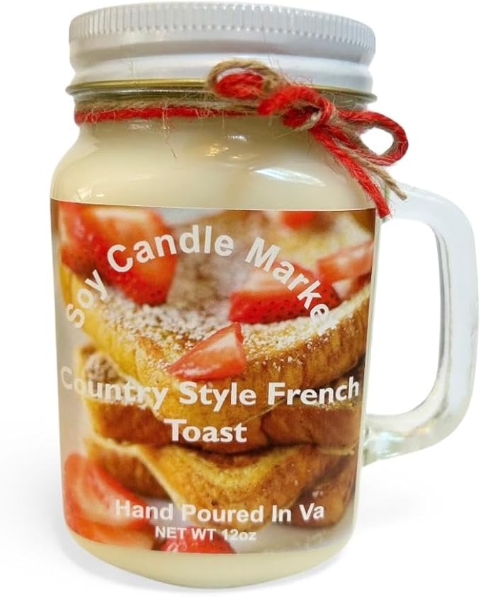 Soy Scented Candles | Handmade & Highly Aromatic Candles Burns Upto 85 Hours in Glass Jar - Perfect for Home Decor, Wedding, Birthday, Dinner (Country Style French Toast, 16 oz)