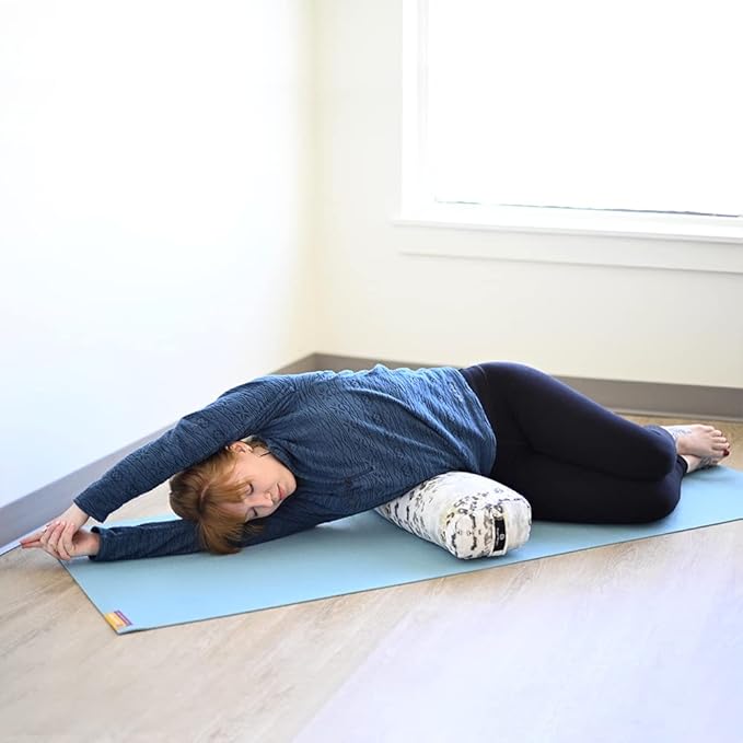 Hugger Mugger Junior Yoga Bolster - Narrower Profile, Very Firm, Great for Smaller Yogis, Heart-Opening poses or Under the Knees, Handmade in USA