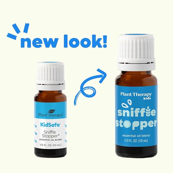 Plant Therapy Kids Sniffle Stopper Essential Oil Blend, 10 mL (1/3 oz), Respiratory Support Essential Oil Blend, Helps Clear Congestion, 100% Pure, Undiluted