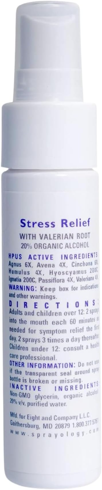 Sprayology StressRelief Homeopathic Oral Spray, Natural Stress & Worry Support, Fast-Acting Mood & Irritability Relief, Vegan, Gluten-Free, Lactose-Free, 30-Day Supply (1.38 fl oz)
