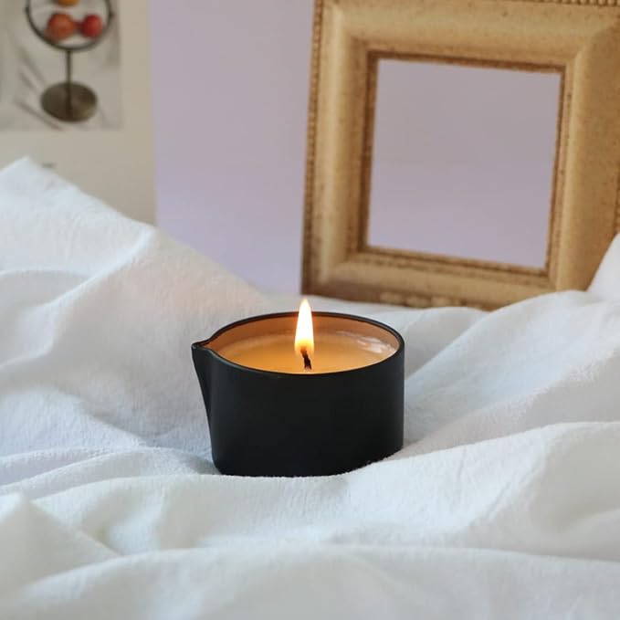 All Natural Scented Home Relaxing Massage Candle Oil Wax for Skin Care, Essential Oil Infused SPA Candle Pack of 4-9.4OZ(2.35OZ*4)-Tahiti,Jasmine,Cream Cherry, Blueberry Cake