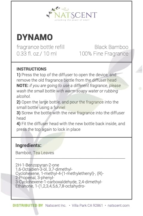 Black Bamboo Essential Oils for Diffusers for Home, Nature-derived Bamboo Essential Oil, Long-Lasting & Family-Friendly Diffuser Oils Scents, IFRA Certified, Cold Air & Ultrasonic - 0.33 oz