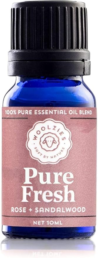 Woolzies Pure Fresh Essential Oil Blend | Rose & Sandalwood Therapeutic Grade Oil Blend | Use with Wool Dryer Balls or Oil Diffuser (10 ML)