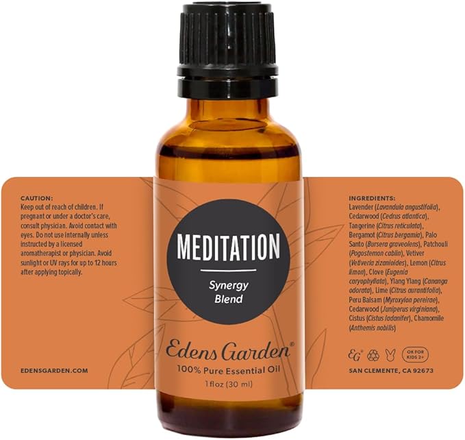 Edens Garden Meditation Essential Oil Blend- 100% Pure Premium Grade, Undiluted, Natural, Therapeutic, Aromatherapy, The Best for Candle, Humidifiers, Kid Safe 30 ml (1 fl oz)