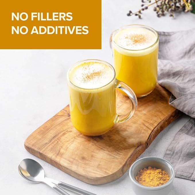 VAHDAM, Golden Milk Powder/Turmeric Ginger Latte Mix (100g, 40 Cups) Caffeine-Free | Powerful Curcumin, Turmeric Powder & Ginger | Brew Hot/Iced Tea