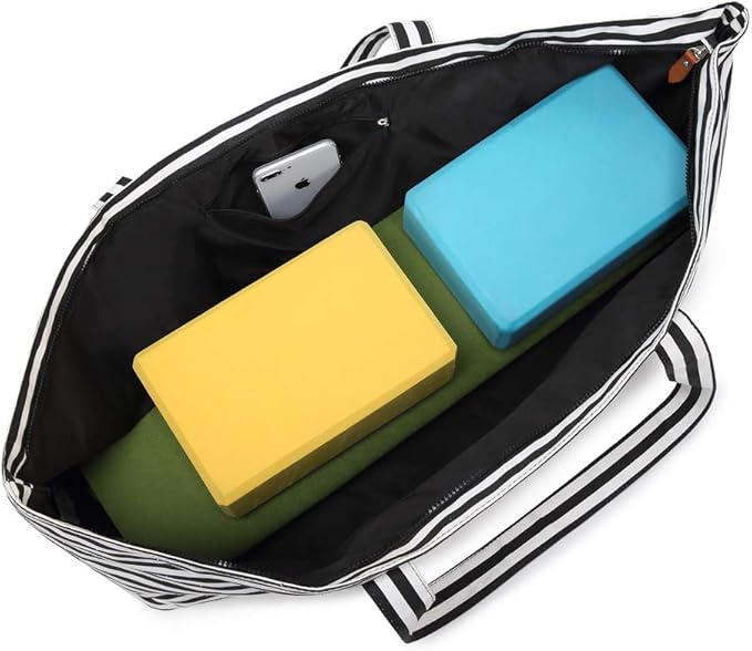 ELENTURE Large Yoga Mat Bag for Women Men, Travel Gym Bag for Pilates Office Beach Workout, Yoga Mat Tote Carrier with Mat Strap for 1/4" 1/2" Thick Exercise Yoga Mat
