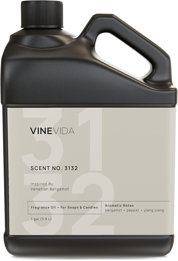 VINEVIDA Scent NO. 3132 Fragrance Oil - 1 Gallon (8lbs) - Inspired by: Venetian Bergamot Fragrance Oil for Candle Making - Made in USA Candle Scents Scents for Soap Making