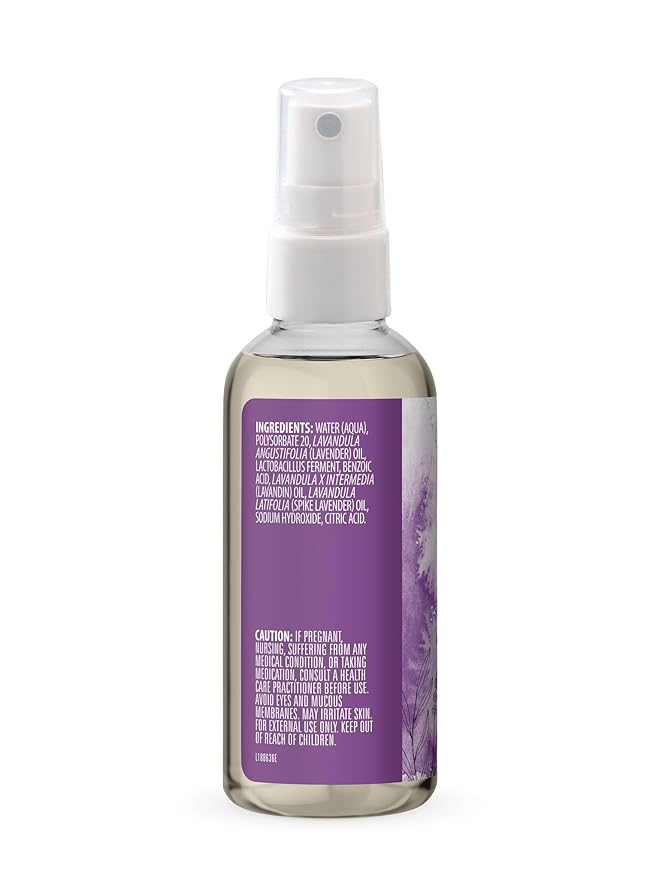 Aura Cacia Relaxing Lavender Aromatherapy Mist, 4-Ounce, Lavender Pure Essential Oils, Sweet & Floral Aroma (Pack of 2)