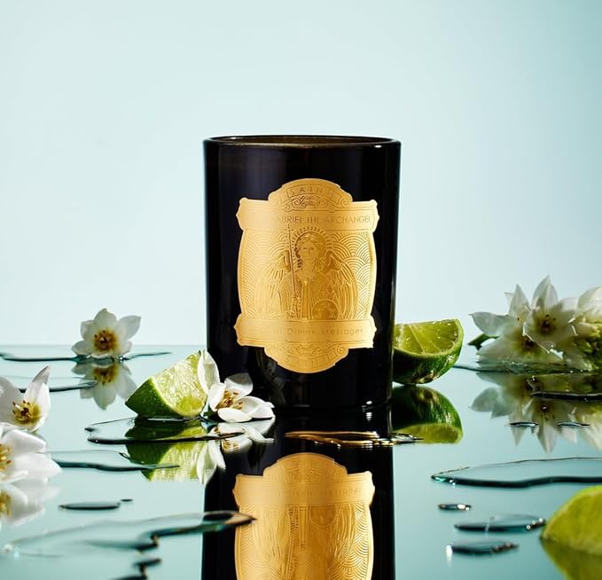 SAINT Gabriel The Archangel Scented Candle with Prayer and Prayer Coin, Saint of Divine Messages, Soy Coconut Aromatherapy Candle with 80 Hour Burn Time, Special Edition
