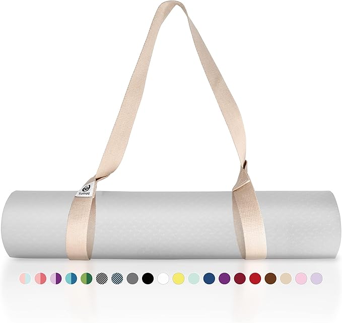 Tumaz Yoga Mat Strap [MAT NOT Included] (2 Sizes) with Extra Thick & Comfy Delicate Texture, Adjustable Yoga Mat Carrier