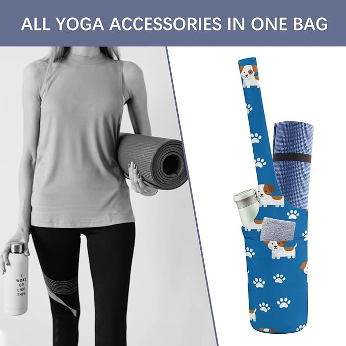 Meaudiwes Large Size Yoga Mat Bag with Long Strap, Yoga Mats Carrier Storage Bag, Exercise Mat Holder Accessories