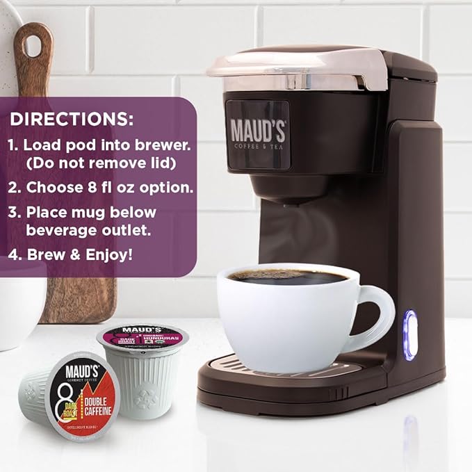 Maud's Bold Dark Roast Coffee Pods Variety Pack, 40 ct, 8 Assorted Dark Roast Flavors in Recyclable Single Serve Pods – 100% Arabica Coffee, Compatible with Keurig K Cups Maker