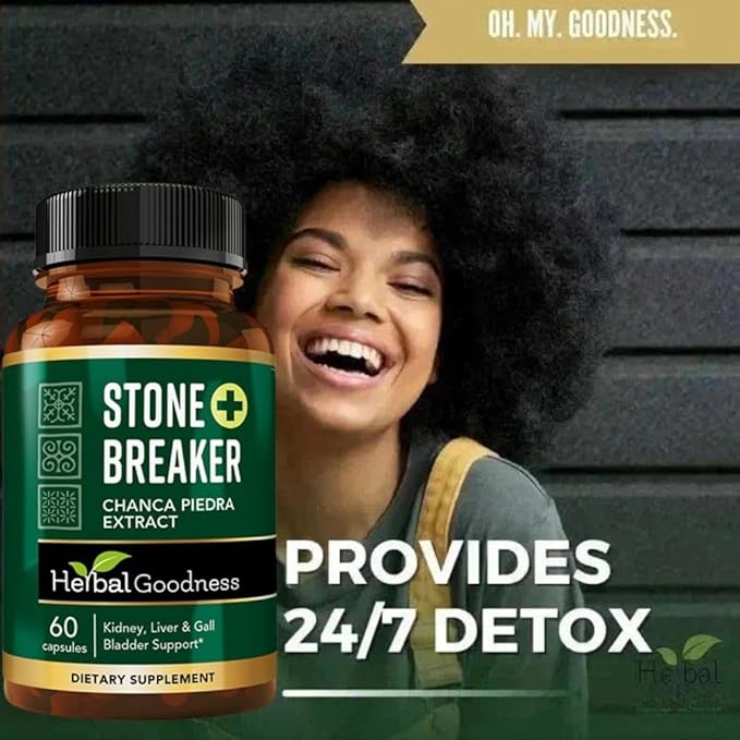 Herbal Goodness Chanca Piedra Capsules 60ct - Chanca Piedra Stone Breaker for Kidney and Gallbladder Health Support - Supports Kidney Function and Gallbladder Wellness - 1 Bottle