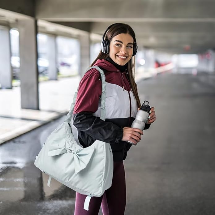 WOLT Gym Bag For Women, Yoga Mat Bag with Shoes Compartment, Wet Pocket and Water Bottle Pocket