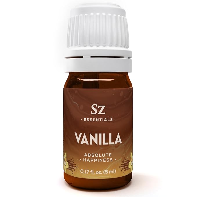 Vanilla 100% Pure, Essential Undiluted Oil - Extracted from Fresh Vanilla - Rich & Exotic Taste with Sweet Overtones - Therapeutic Grade & Vegan - 0.17oz (5ml)