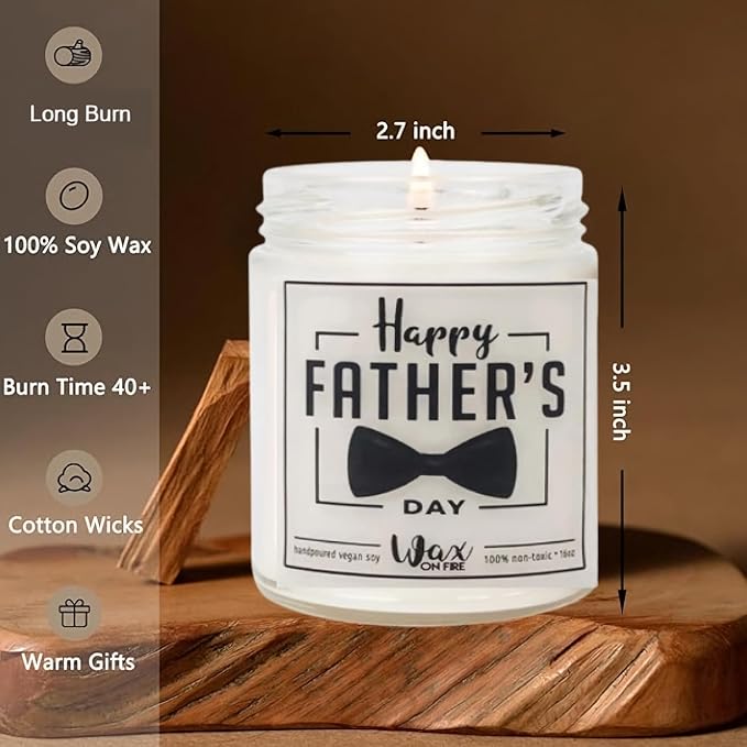 Fathers Day Gifts from Daughter & Son, Mens Gifts, Father’s Day Gifts. Funny Dad Birthday Gifts, Unique Birthday Gifts for Men, Gifts for Dad, 9oz Scented Candles, Vanilla Soy Candle