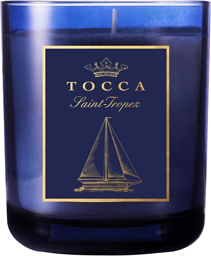 TOCCA St Tropez 10oz Candle - Provence Rose & Iris Root Scented, Hand Poured Soy-Wax Blend with 100% Cotton Wick, 60 Hour Burn Time