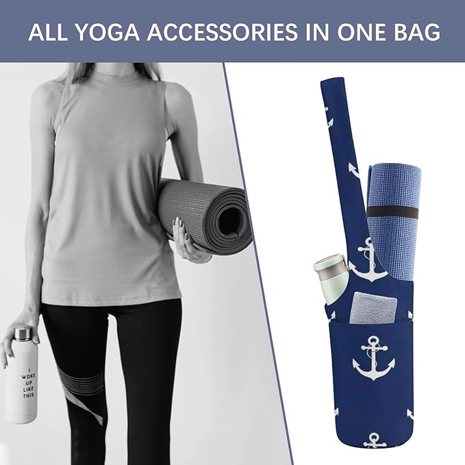 Aiyoolee Yoga Mat Bag Large Tote Carrier Holder with Water Bottle Pocket Yoga Bags