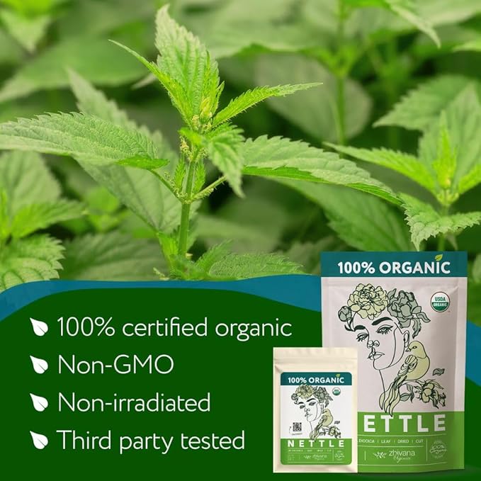 Organic Nettle Leaf Tea (3.5oz) - Stinging Nettle Tea Organic - Urtica Dioica Herb - Te de Ortiga – Natural Cleansing, Allergy, Fluid Balance