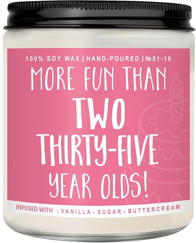 70th Birthday Gifts for Women, Perfect Birthday Present, Funny Presents for Mom, Friends, Wife, Sister, 7oz Vanilla Cream-Scented Candle