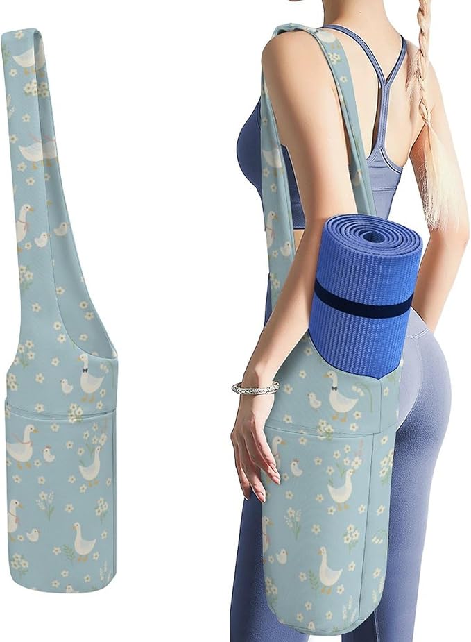 KKdskkds Vintage RoseYoga Mat Bag Large Opening Long Tote Yoga Mat with Pocket Fit Most Size Mats