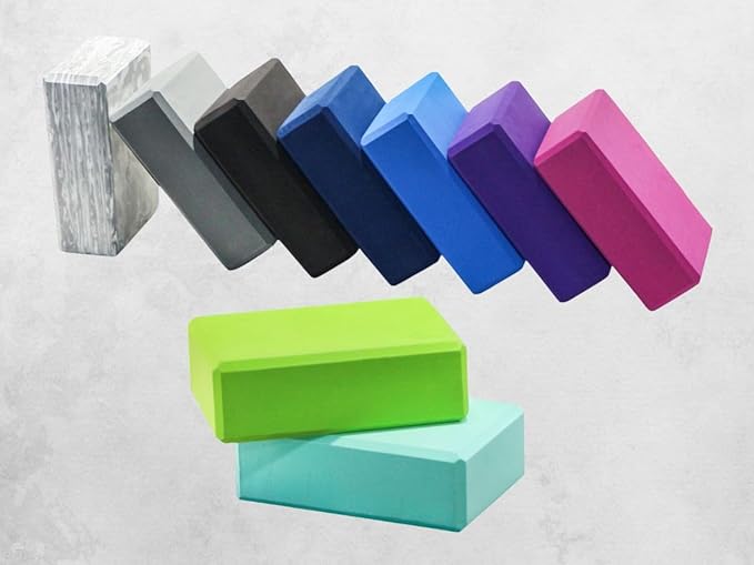 EXERZ Yoga Blocks 2 pack, Gym Blocks, Exercise Workout Fitness Bricks, Pilates Stretch Handstand Non-Slip
