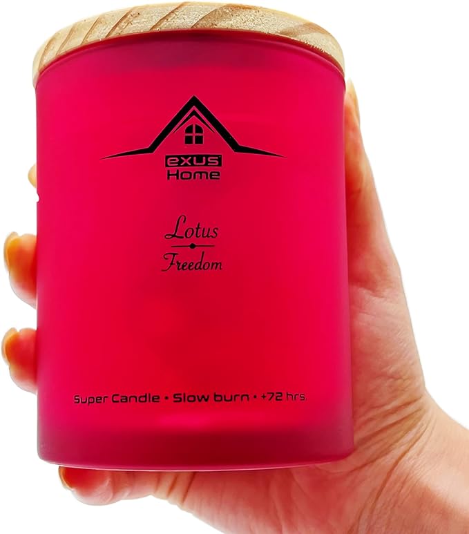 Exus Hand Crafted, Soy Wax, Wood Wick, Aromatic Candle. Non-Toxic (Lotus/Freedom)