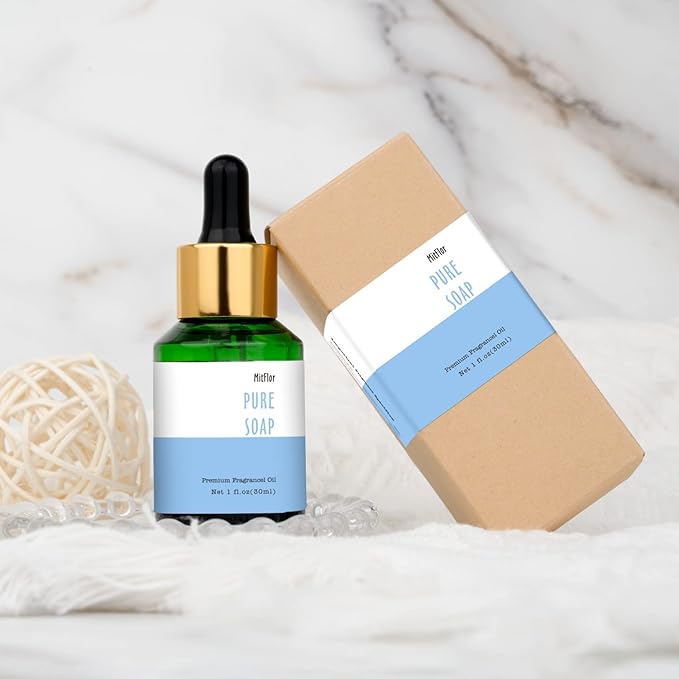 Pure Soap Fragrance Oil, MitFlor Single Diffuser Essential Oil, Large Size Premium Grade Fragrance Oil for Soap & Candle Making, Fresh & Clean Scent for Home Fragrance, 30ml