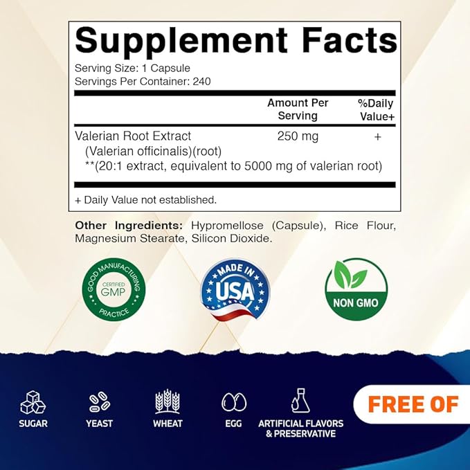 Vitamatic 2 Packs Valerian Root 5000mg Equivalent Per Serving (from 20:1 Extract 250 mg) - 480 Capsules - 20X Concentrated Extract